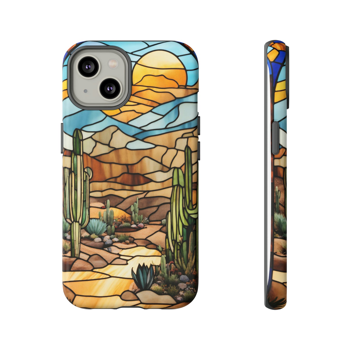 iPhone Cases - Cactus Stained Glass