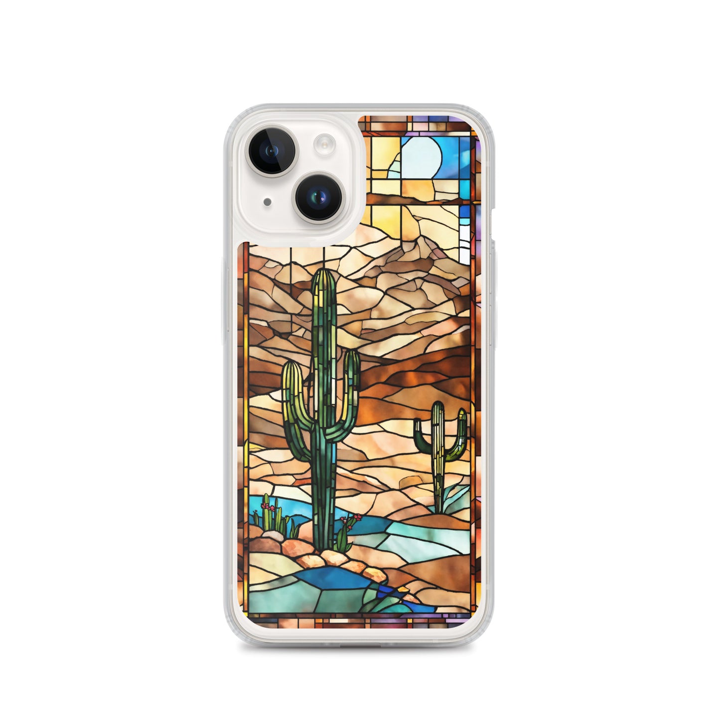 iPhone Clear Case - Desert Landscape in Stained Glass