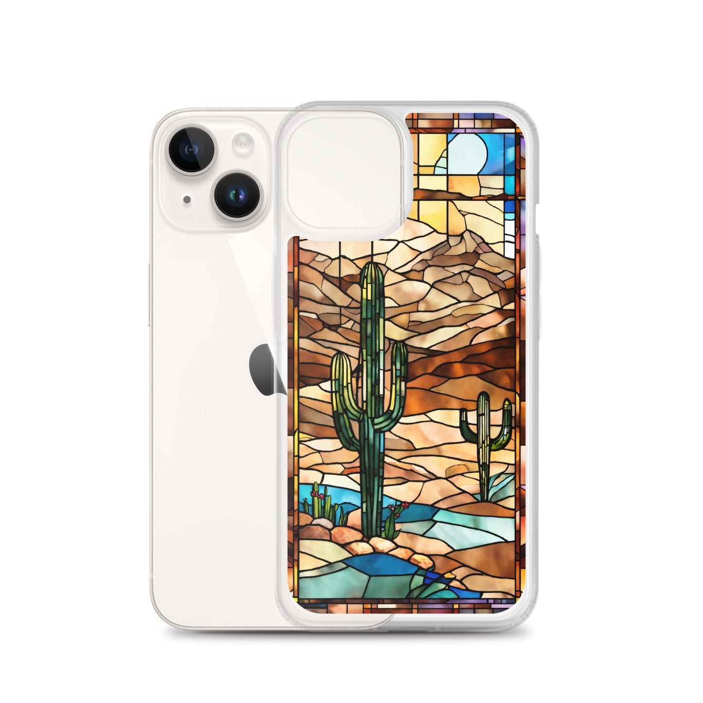 iPhone Clear Case - Desert Landscape in Stained Glass