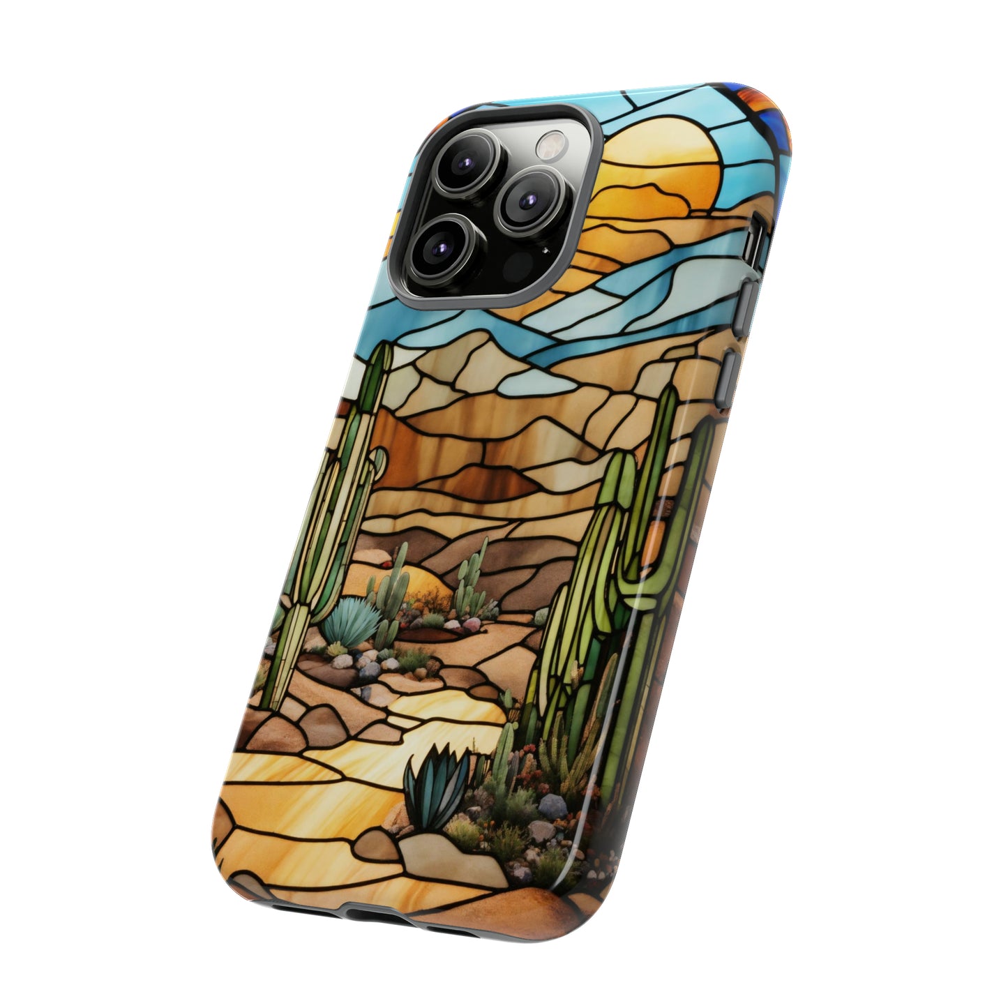 iPhone Cases - Cactus Stained Glass