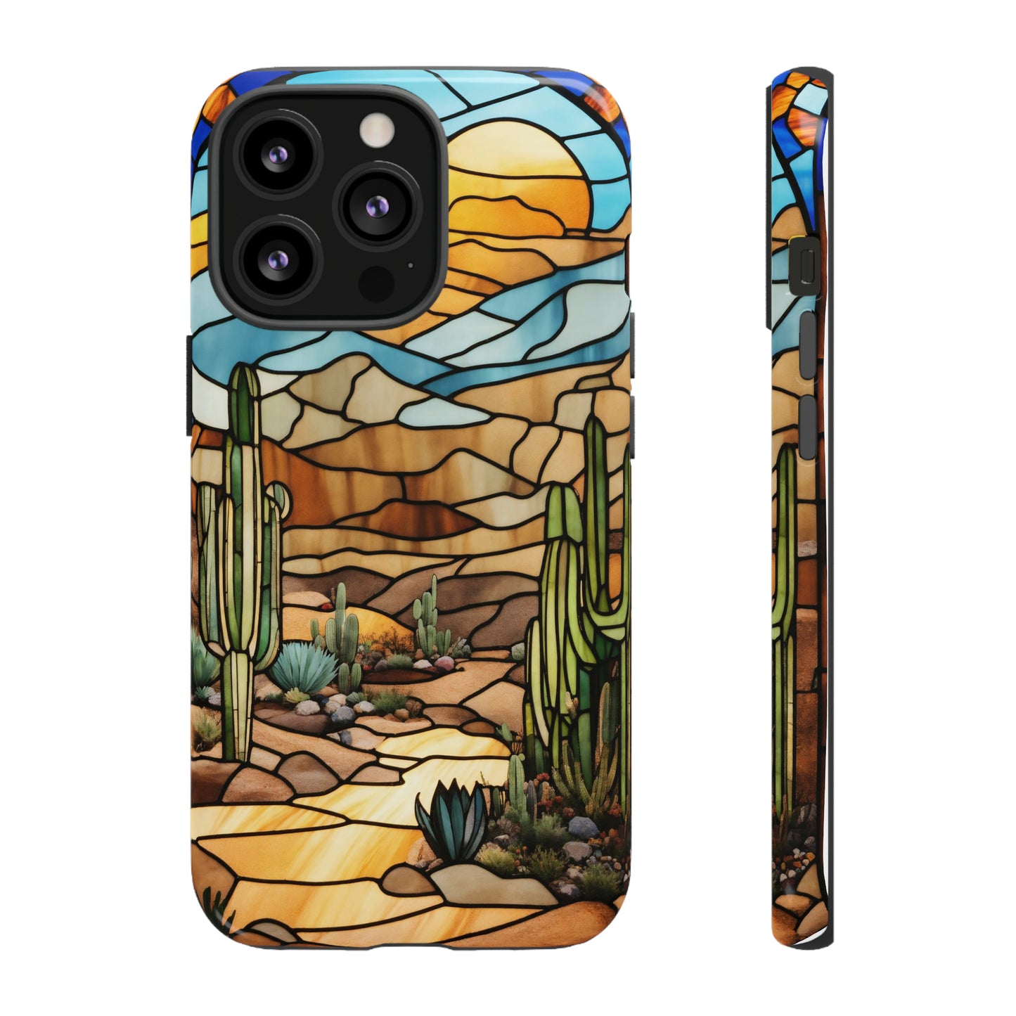 iPhone Cases - Cactus Stained Glass