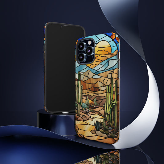 iPhone Cases - Cactus Stained Glass