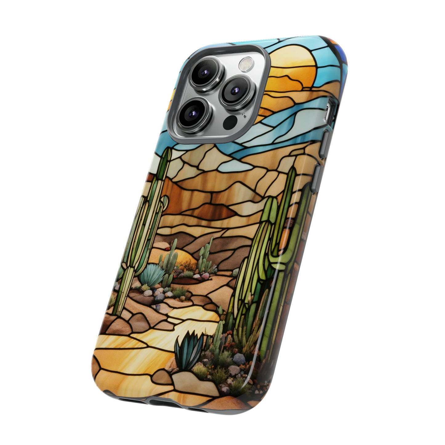 iPhone Cases - Cactus Stained Glass