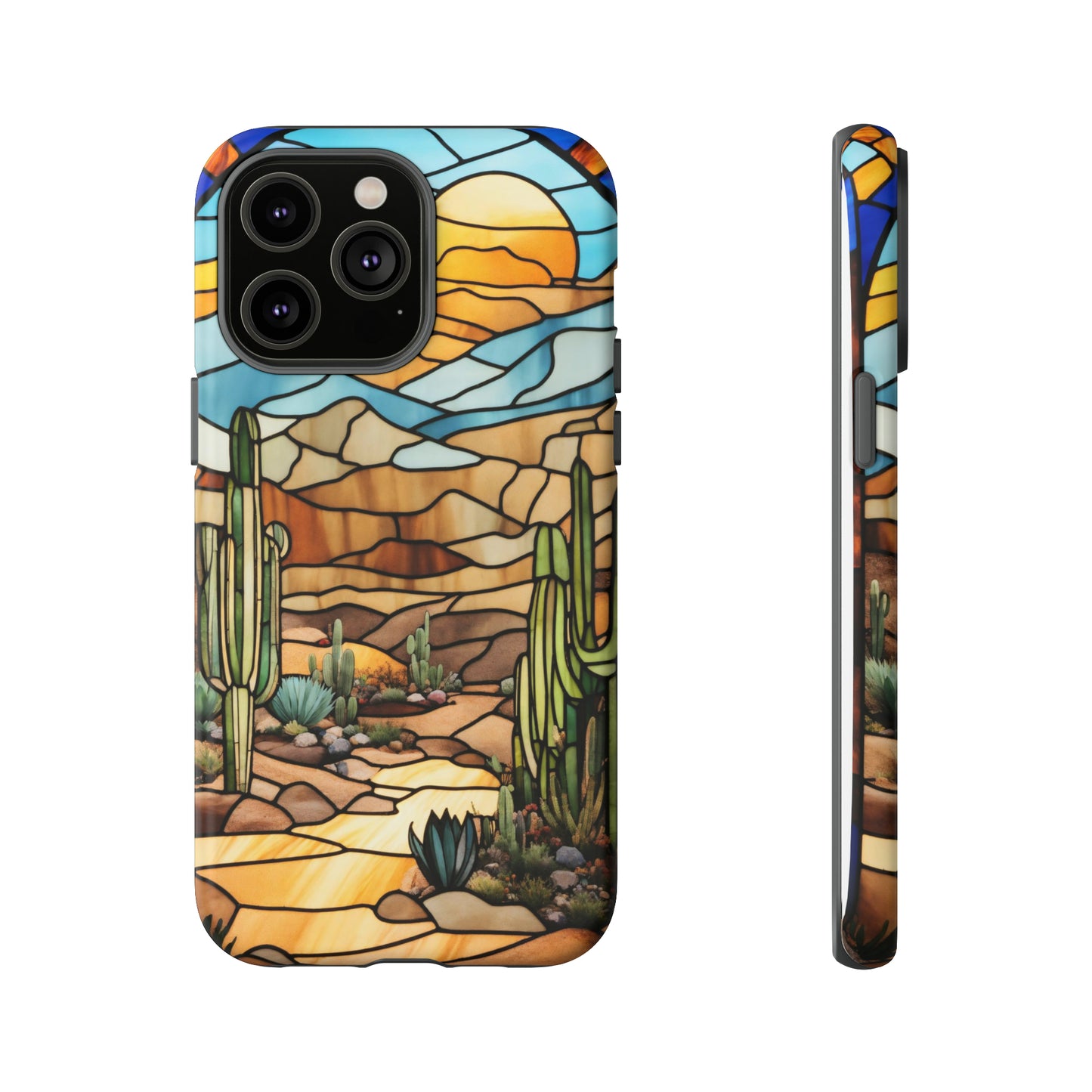 iPhone Cases - Cactus Stained Glass