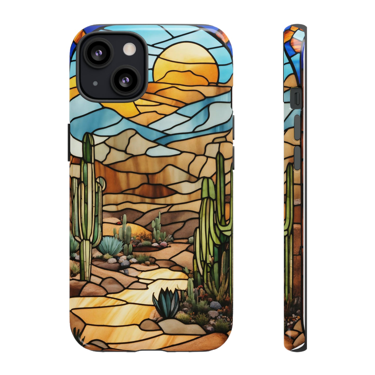 iPhone Cases - Cactus Stained Glass