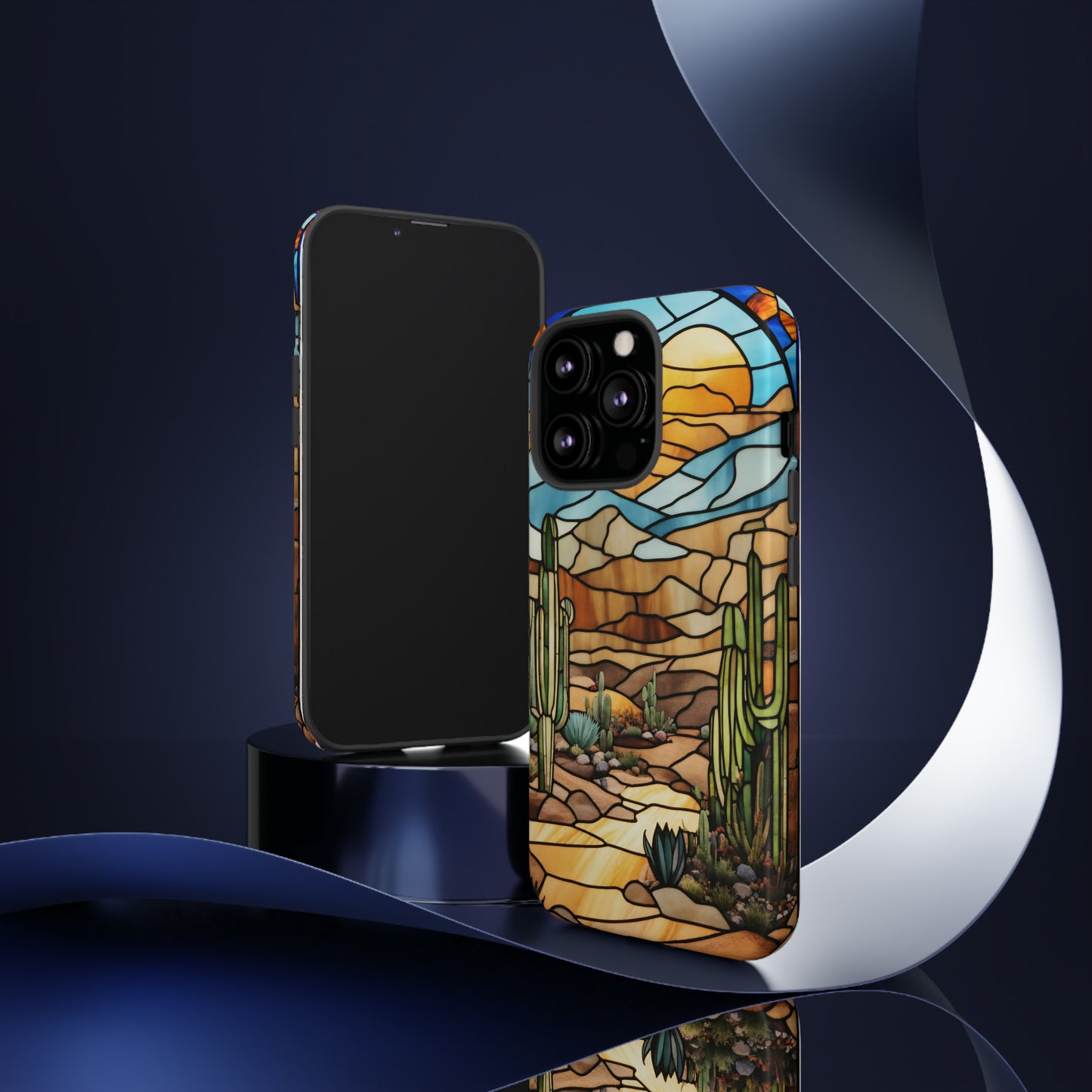 iPhone Cases - Cactus Stained Glass