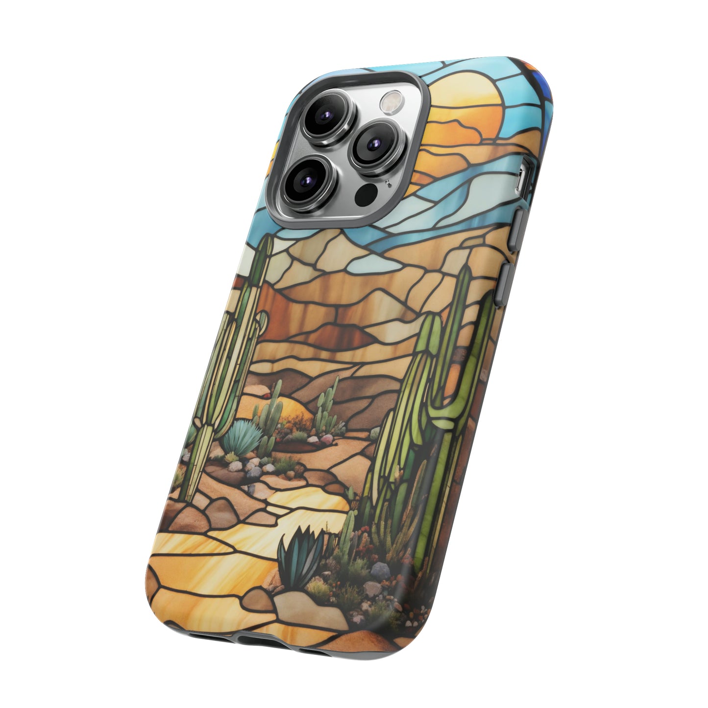 iPhone Cases - Cactus Stained Glass