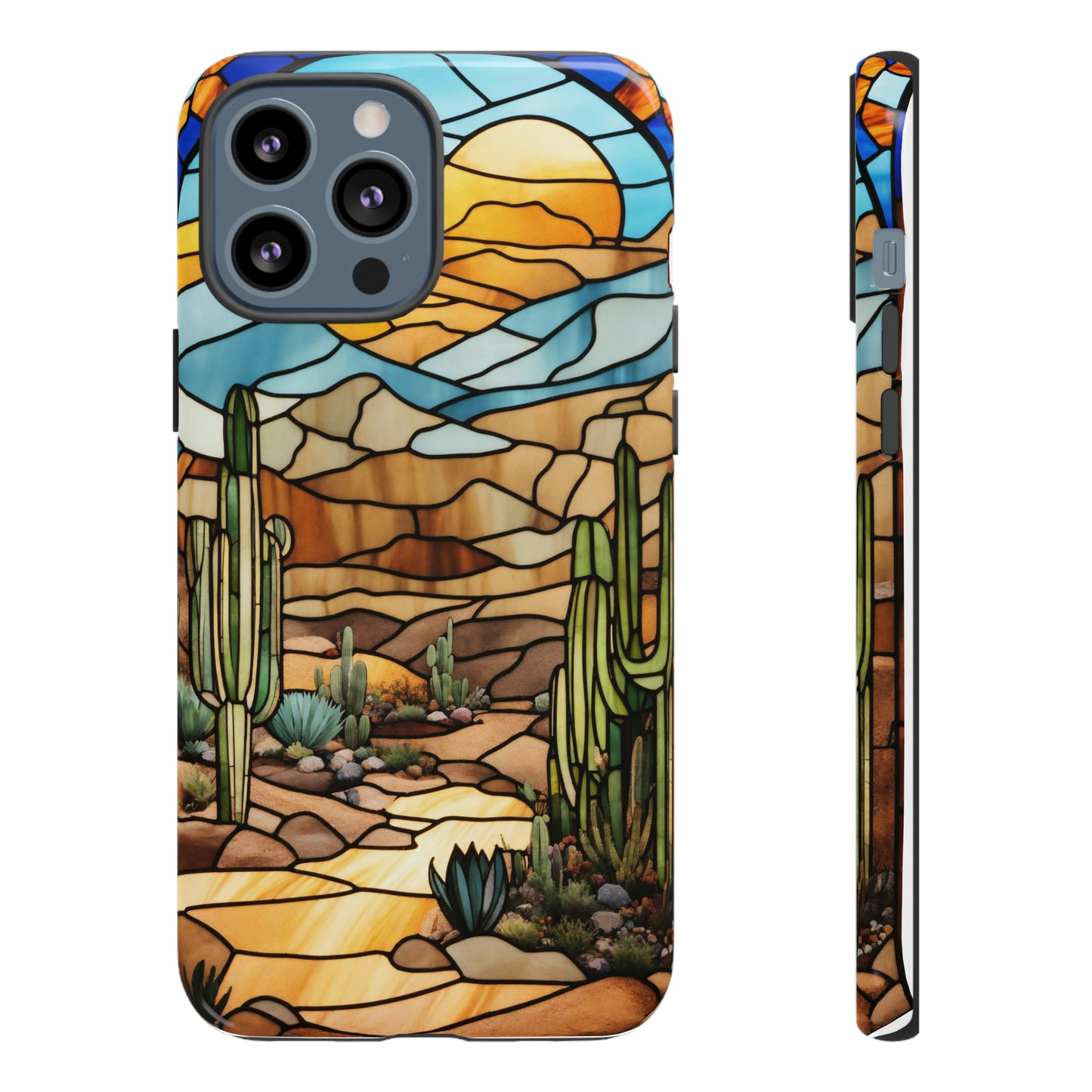 iPhone Cases - Cactus Stained Glass