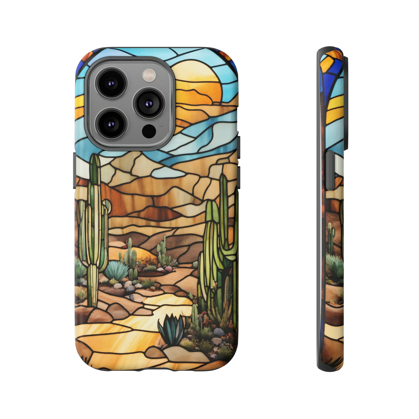 iPhone Cases - Cactus Stained Glass