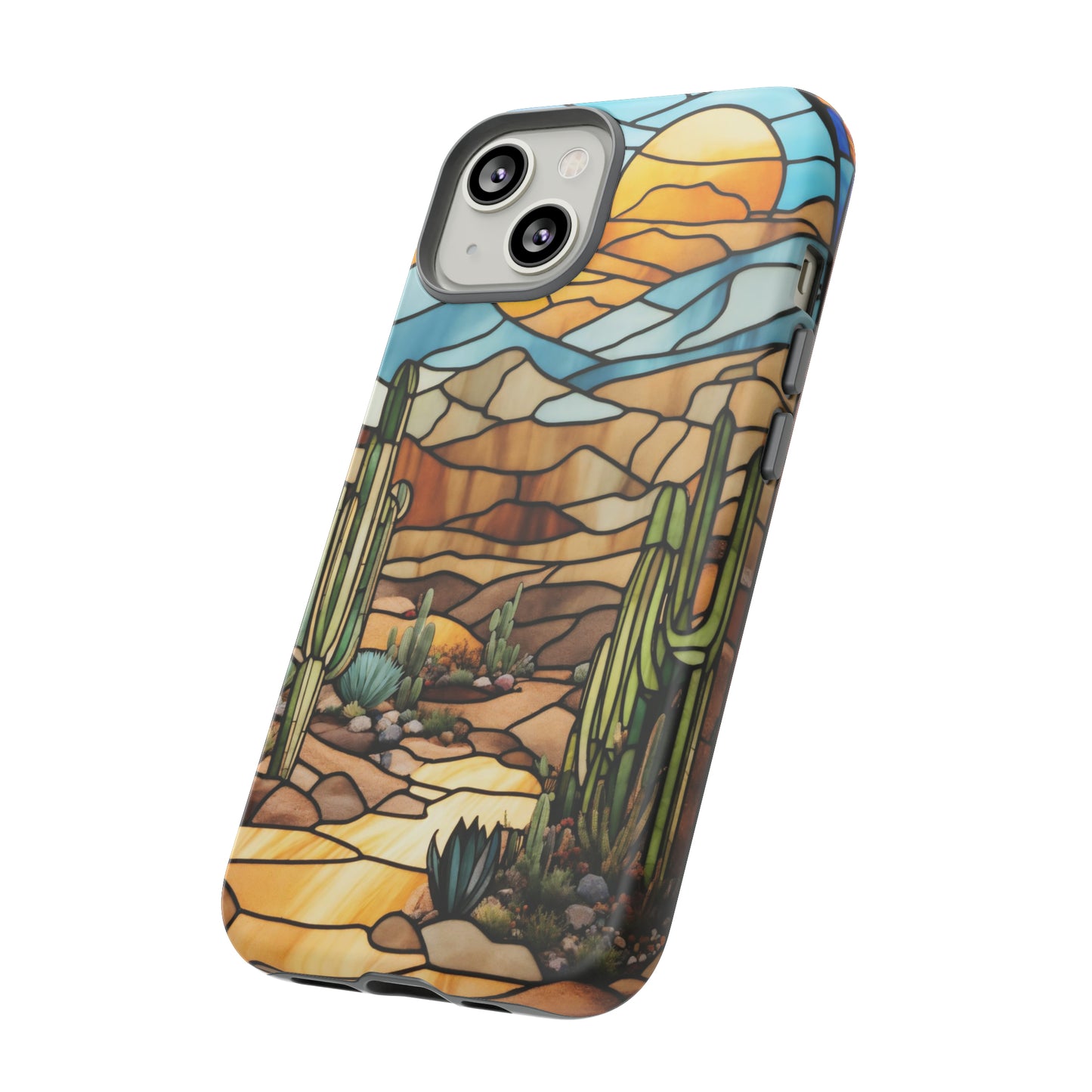 iPhone Cases - Cactus Stained Glass