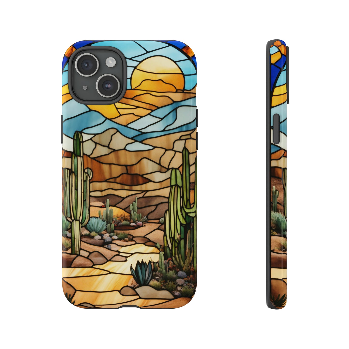 iPhone Cases - Cactus Stained Glass