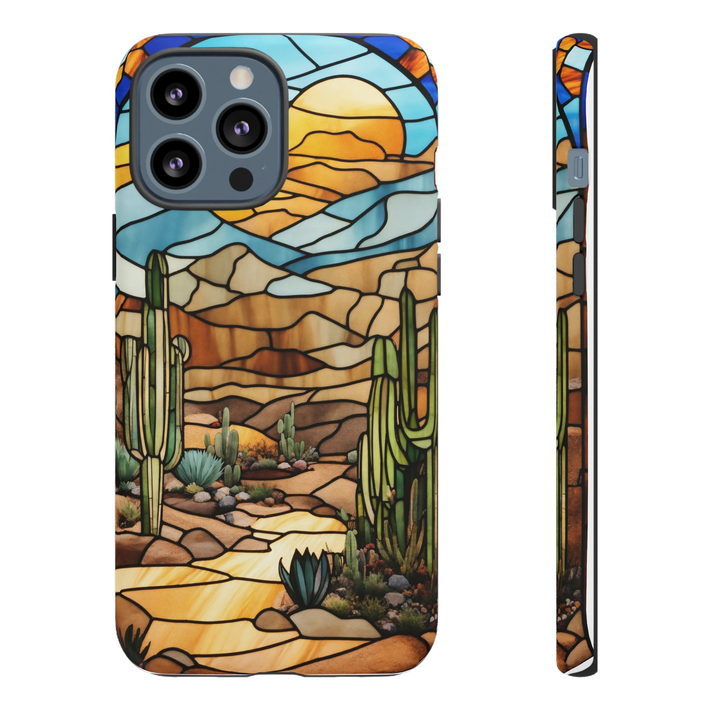 iPhone Cases - Cactus Stained Glass