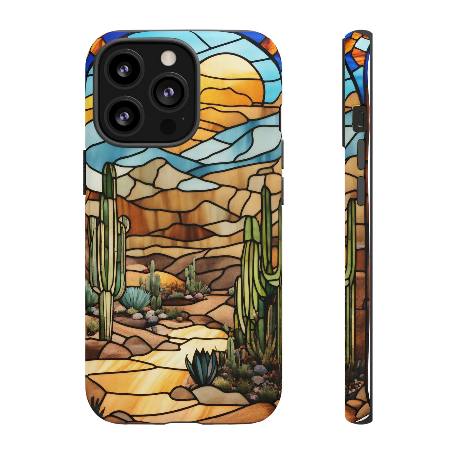 iPhone Cases - Cactus Stained Glass