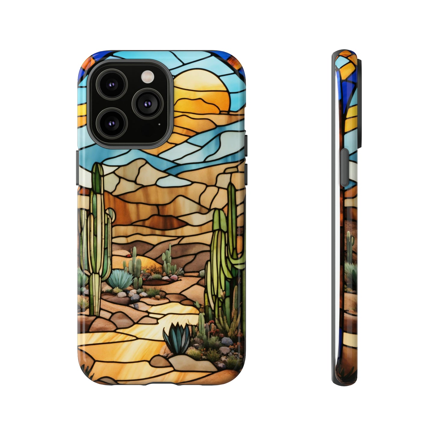 iPhone Cases - Cactus Stained Glass