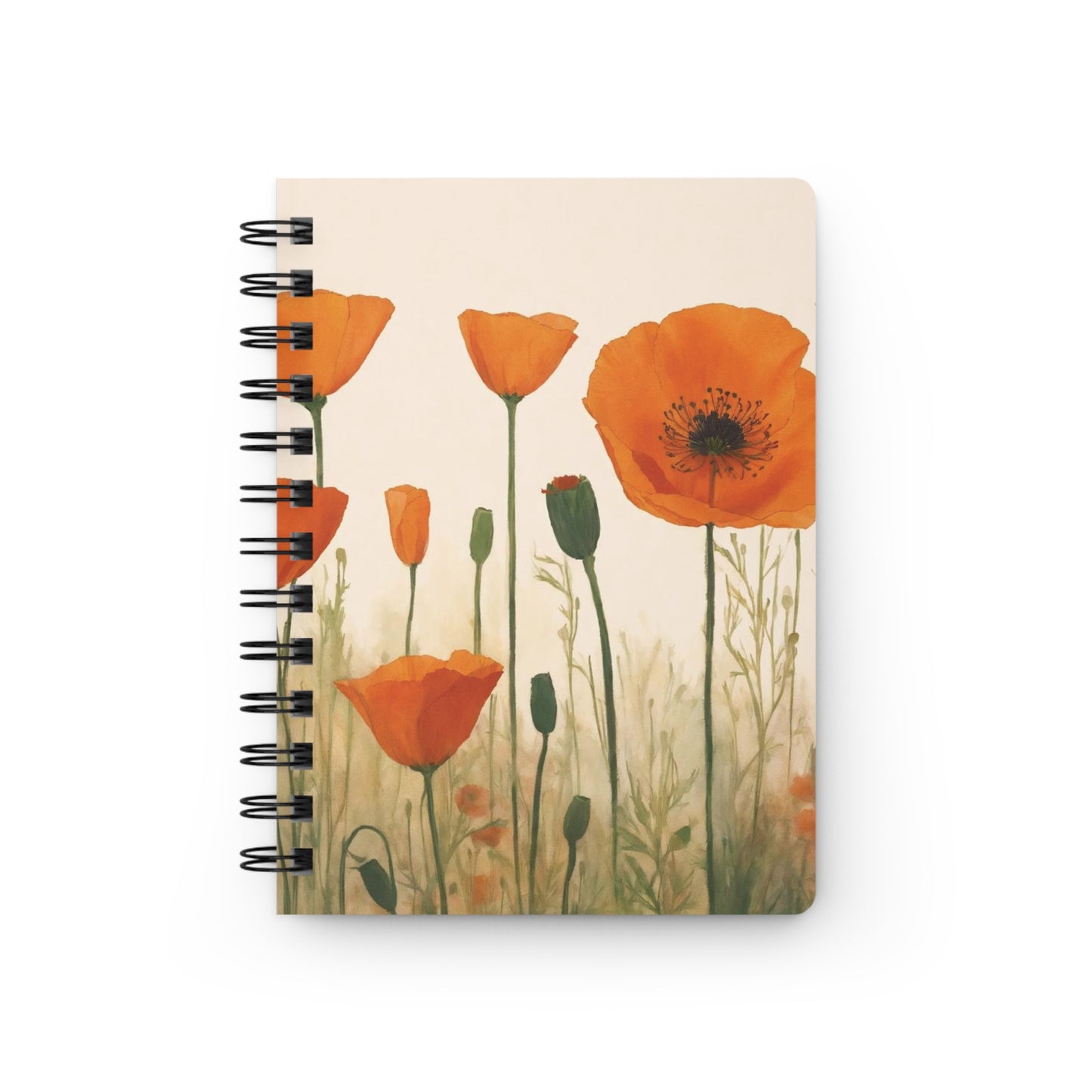 Poppy Field Spiral Bound Journal