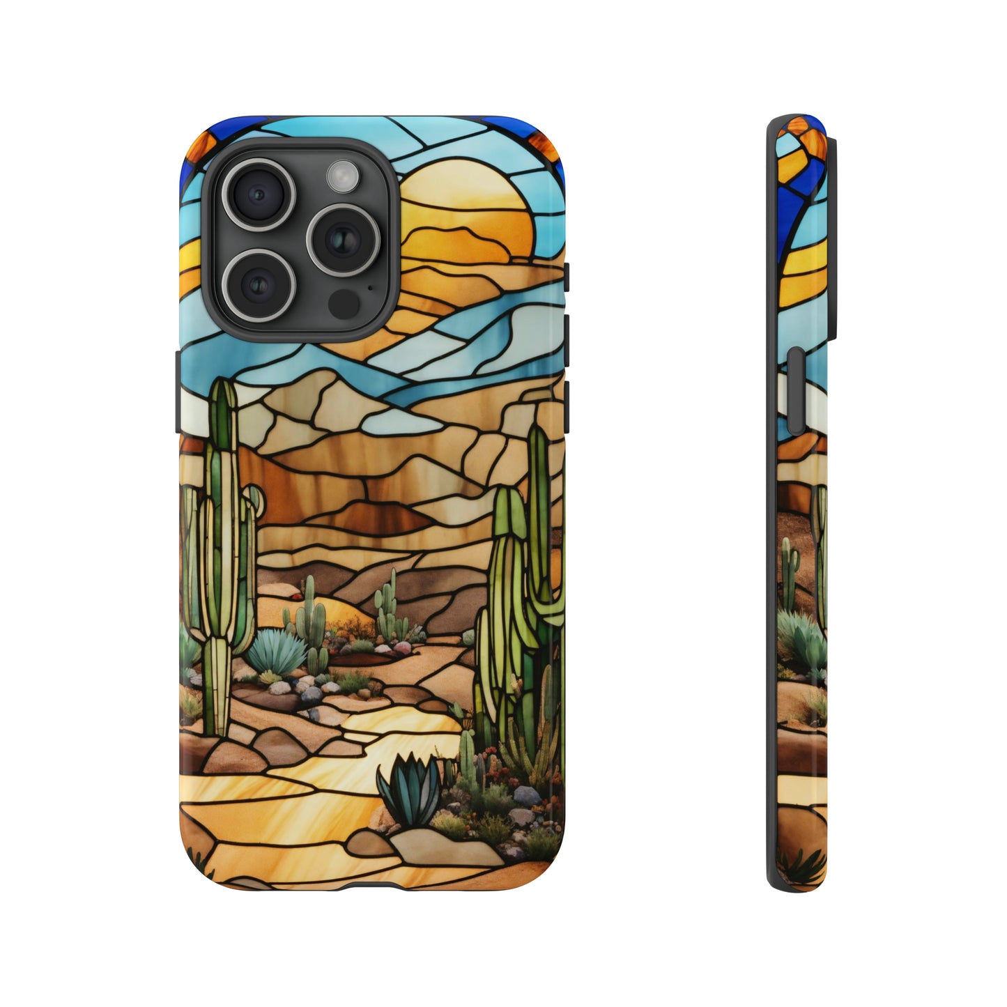 iPhone Cases - Cactus Stained Glass