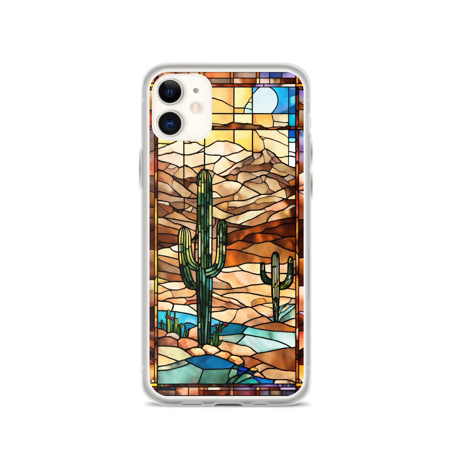 iPhone Clear Case - Desert Landscape in Stained Glass