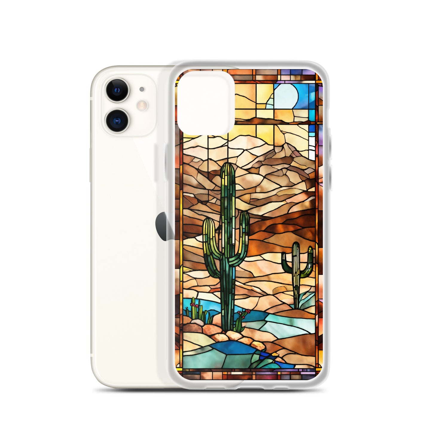 iPhone Clear Case - Desert Landscape in Stained Glass