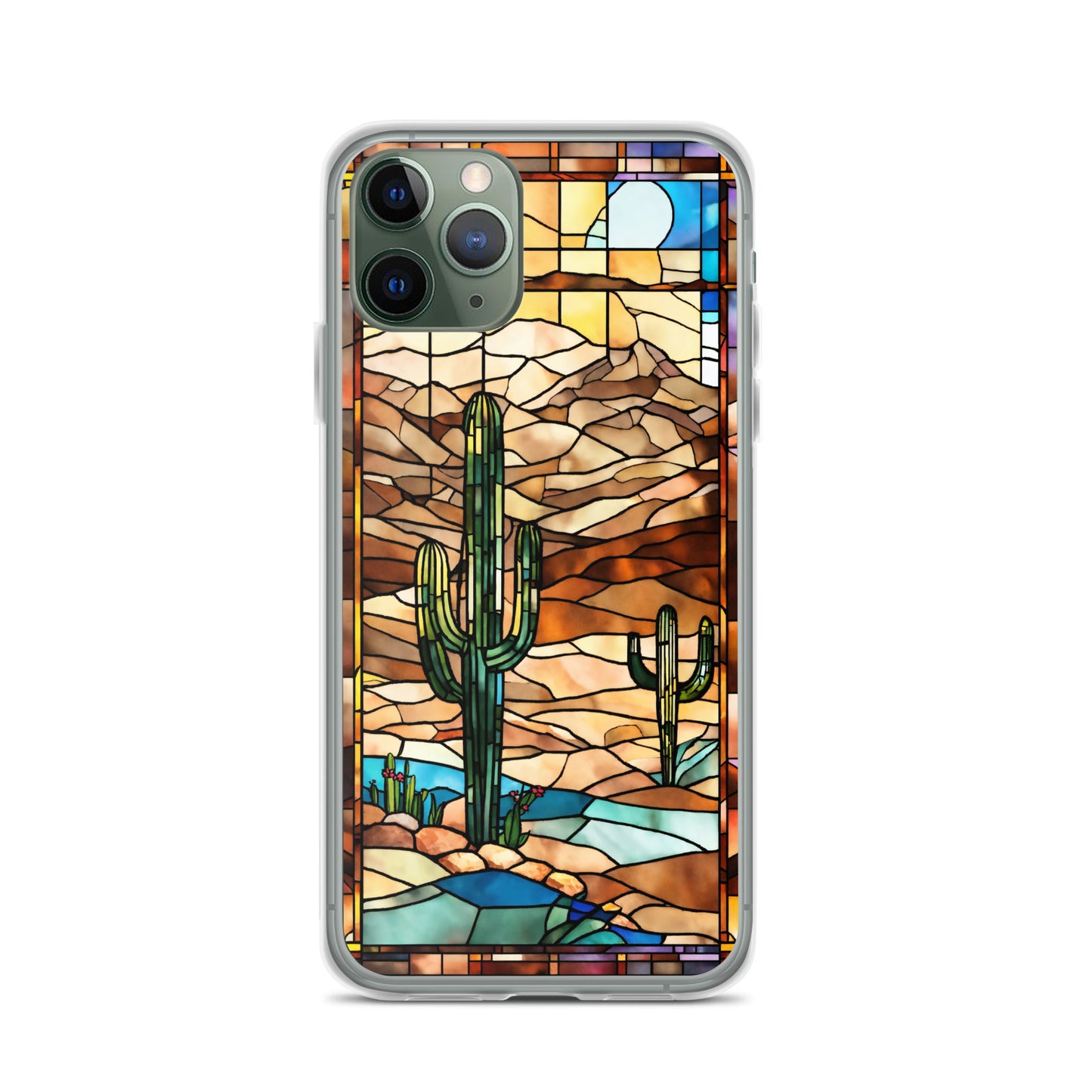 iPhone Clear Case - Desert Landscape in Stained Glass