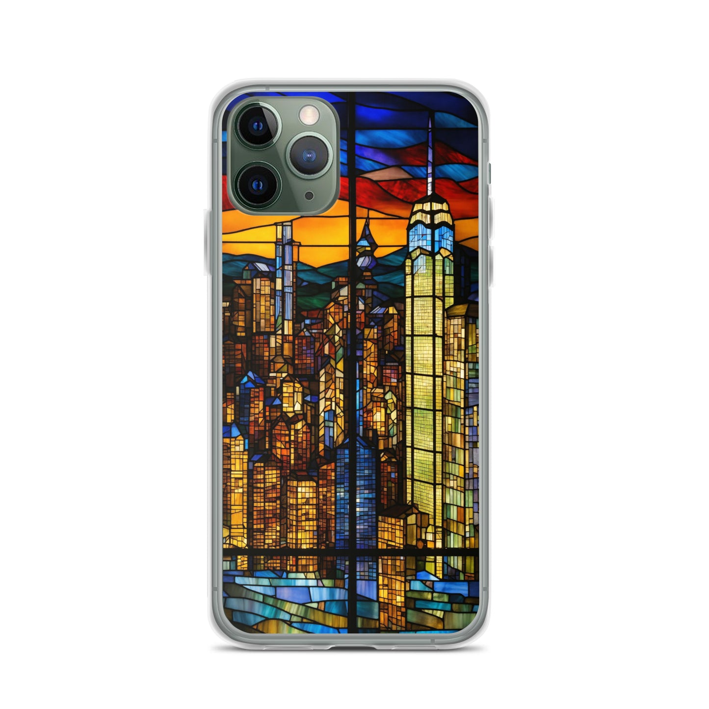 iPhone Clear Case - City Skyline in Stained Glass