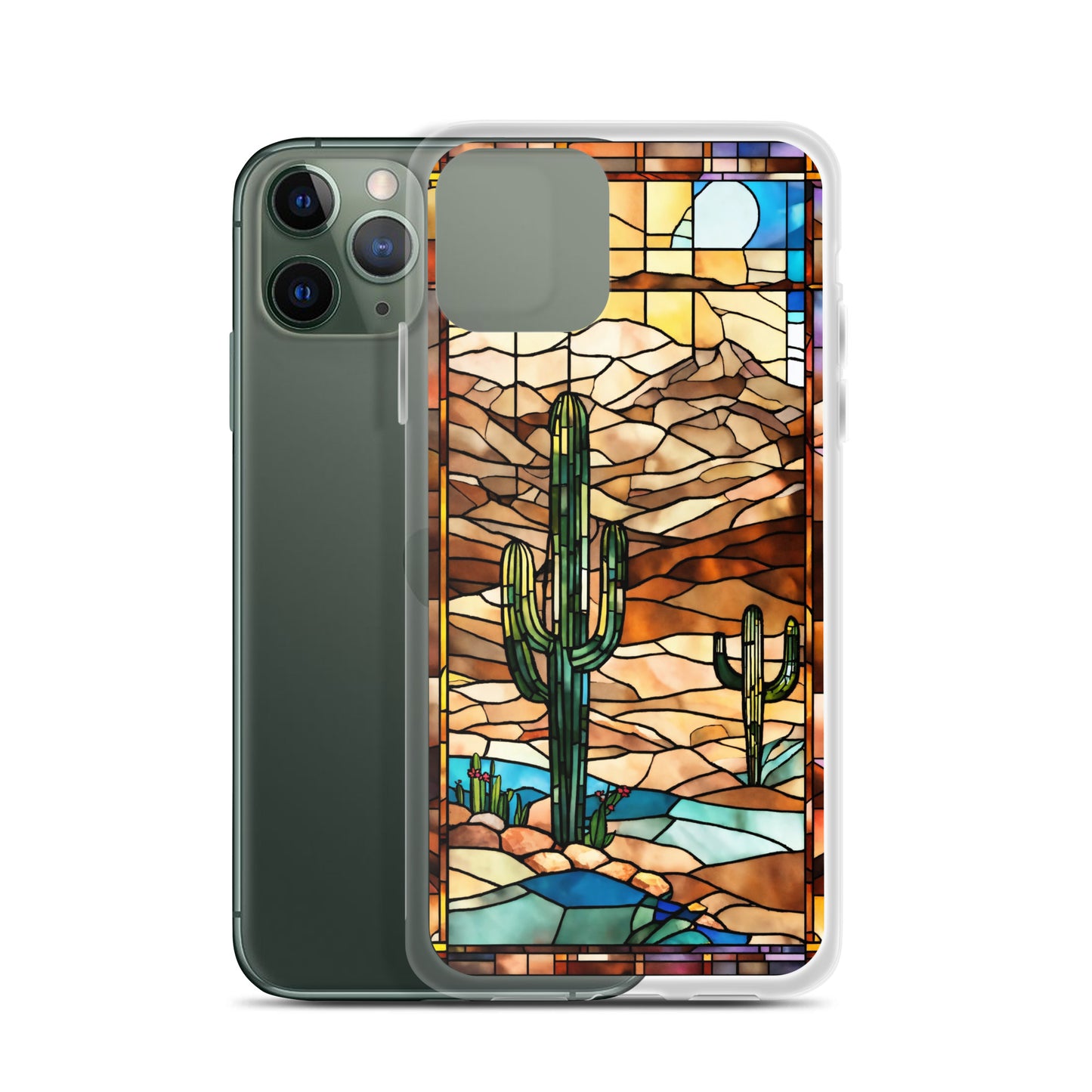 iPhone Clear Case - Desert Landscape in Stained Glass