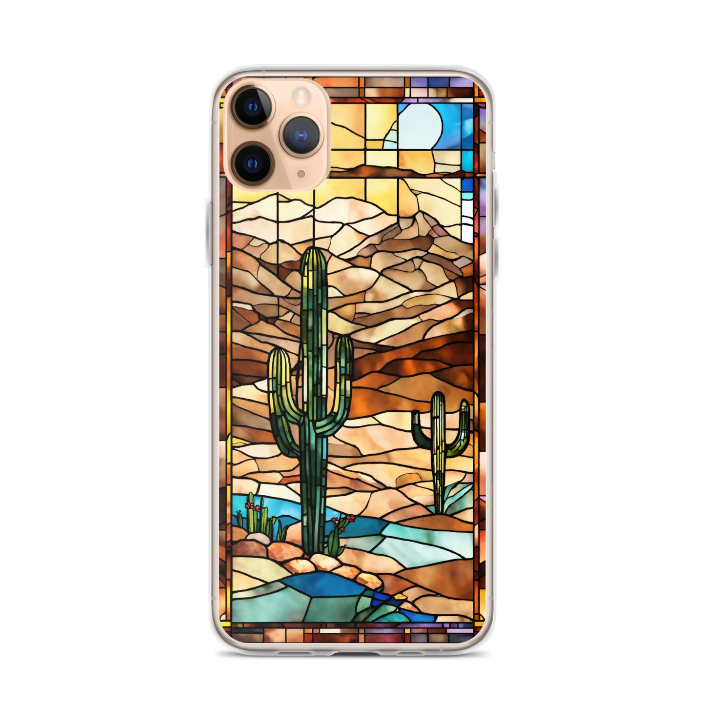 iPhone Clear Case - Desert Landscape in Stained Glass