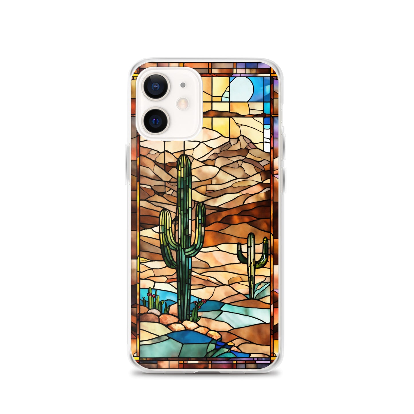 iPhone Clear Case - Desert Landscape in Stained Glass