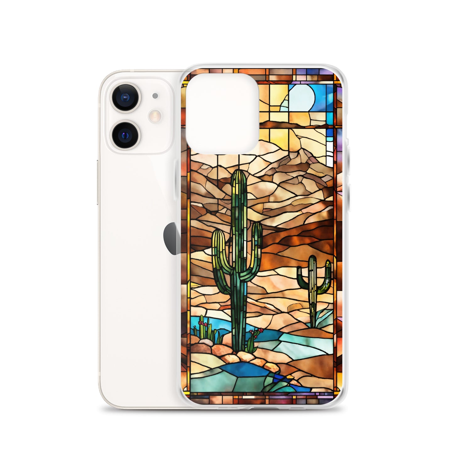 iPhone Clear Case - Desert Landscape in Stained Glass