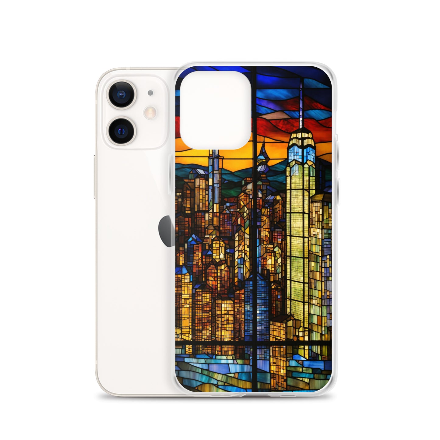 iPhone Clear Case - City Skyline in Stained Glass