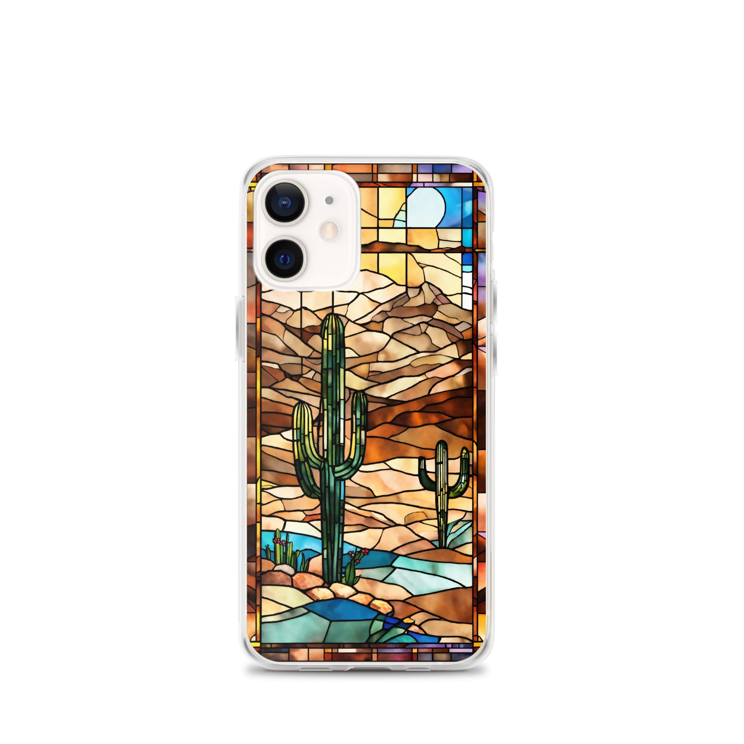 iPhone Clear Case - Desert Landscape in Stained Glass