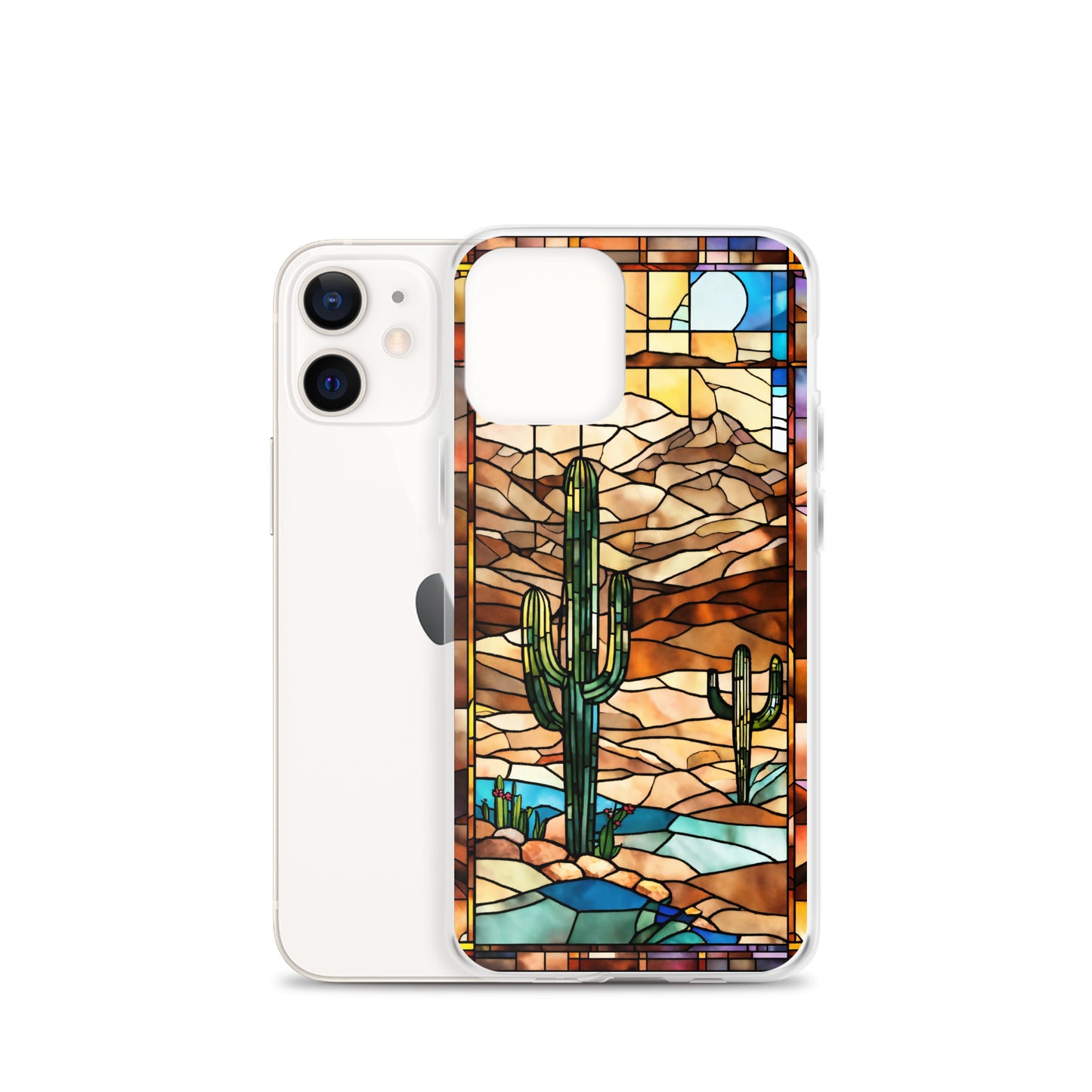 iPhone Clear Case - Desert Landscape in Stained Glass