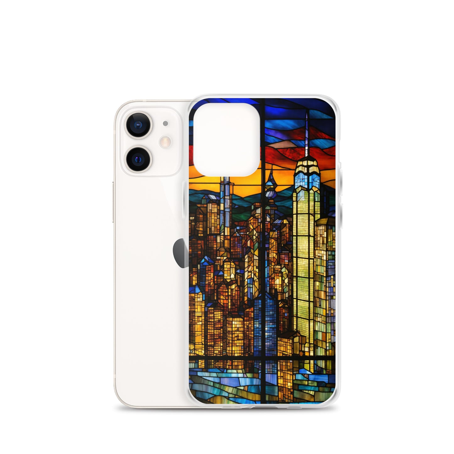 iPhone Clear Case - City Skyline in Stained Glass