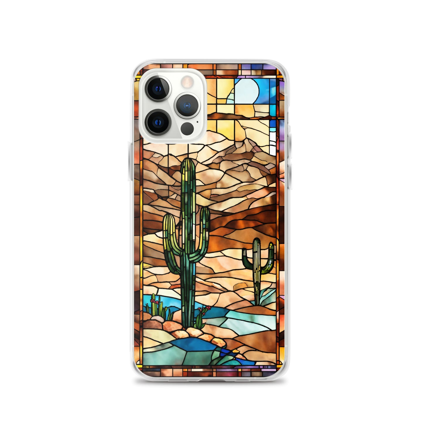 iPhone Clear Case - Desert Landscape in Stained Glass