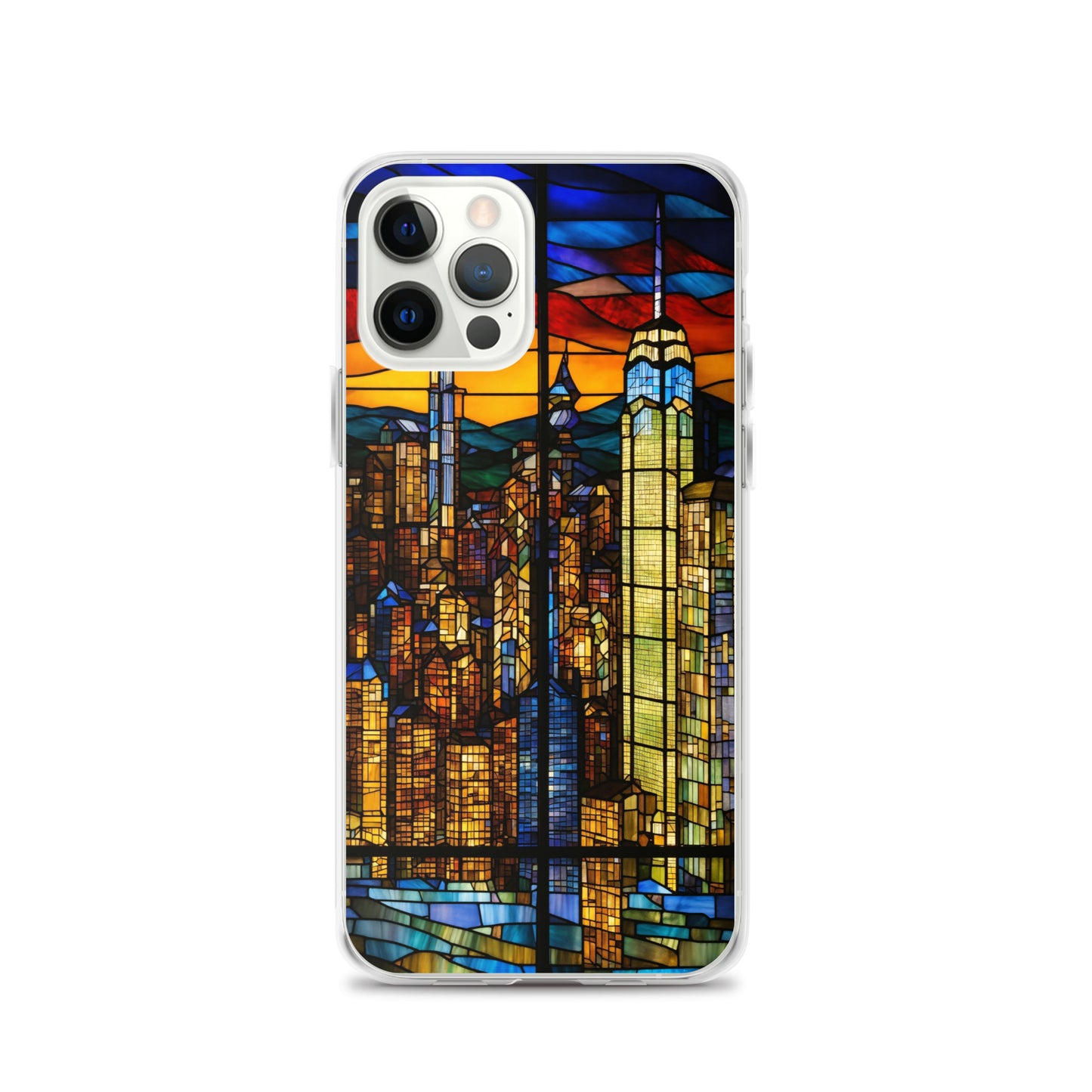 iPhone Clear Case - City Skyline in Stained Glass