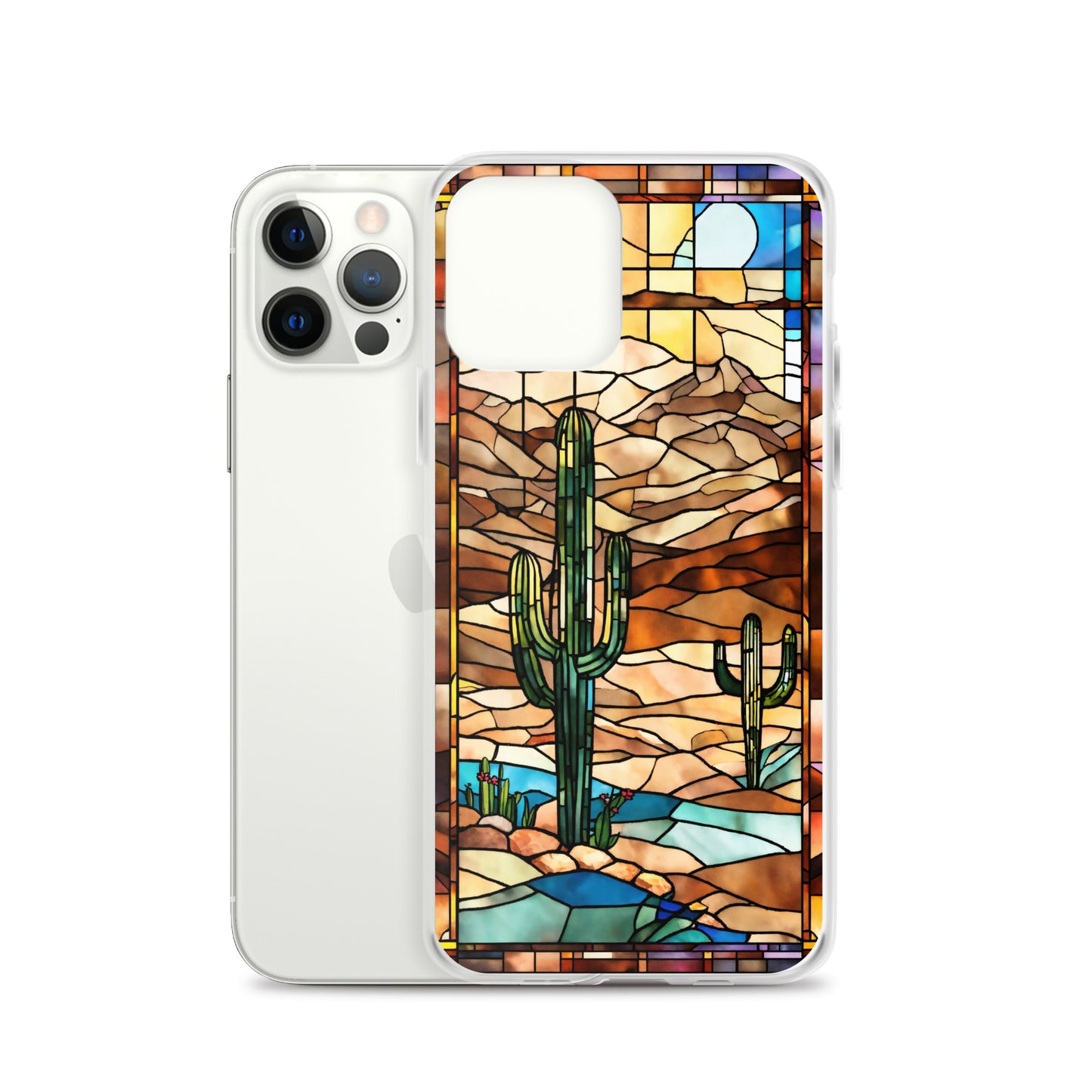 iPhone Clear Case - Desert Landscape in Stained Glass