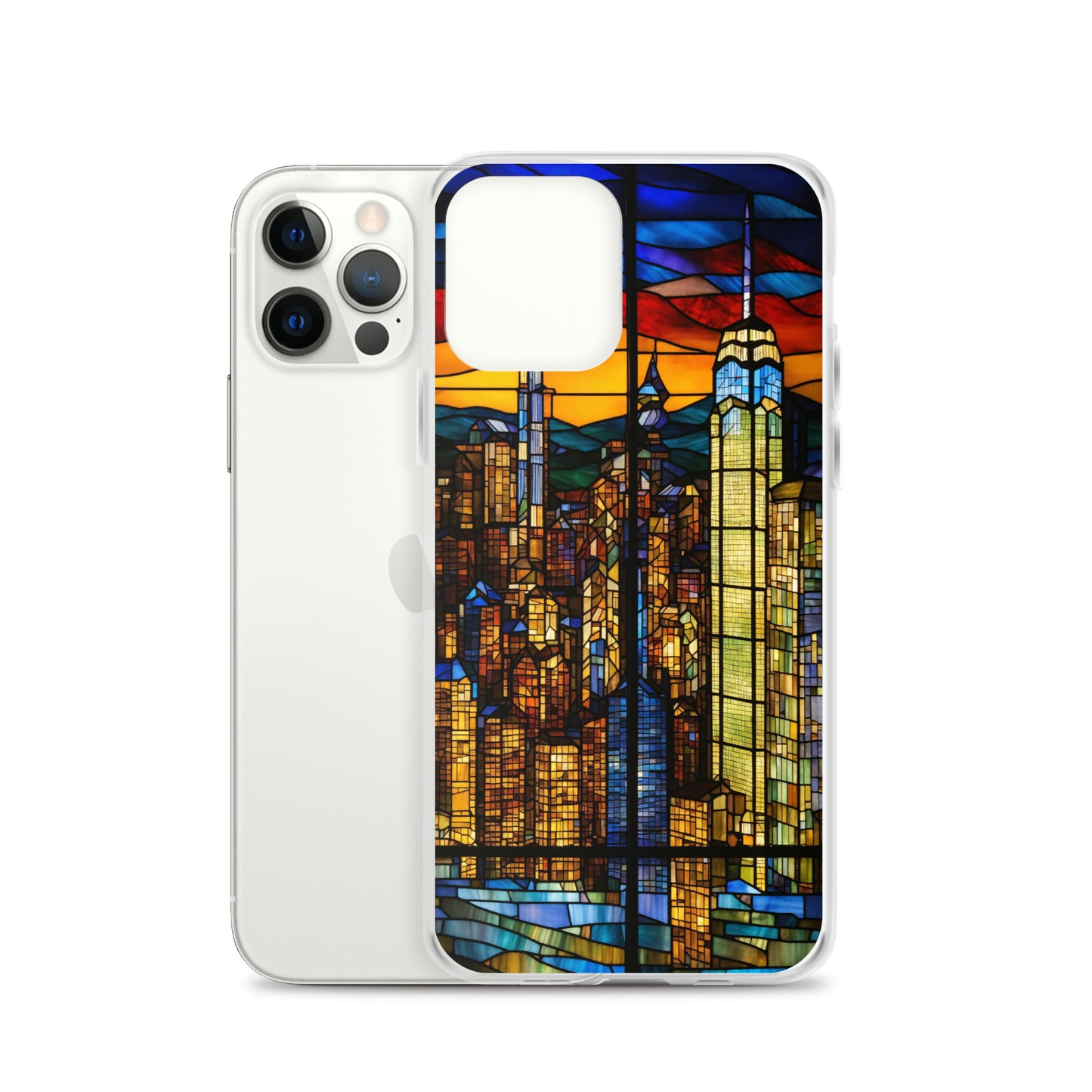 iPhone Clear Case - City Skyline in Stained Glass