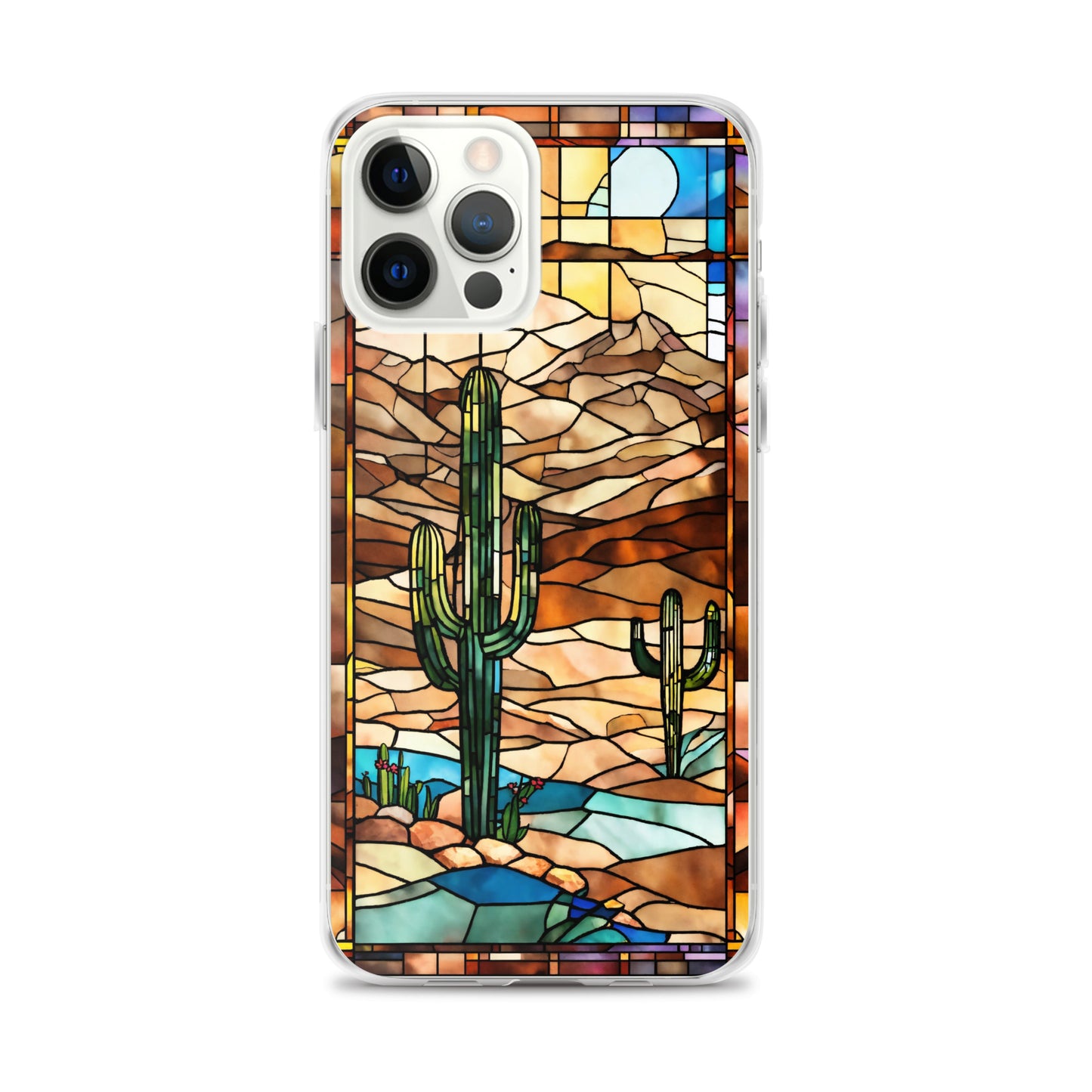 iPhone Clear Case - Desert Landscape in Stained Glass