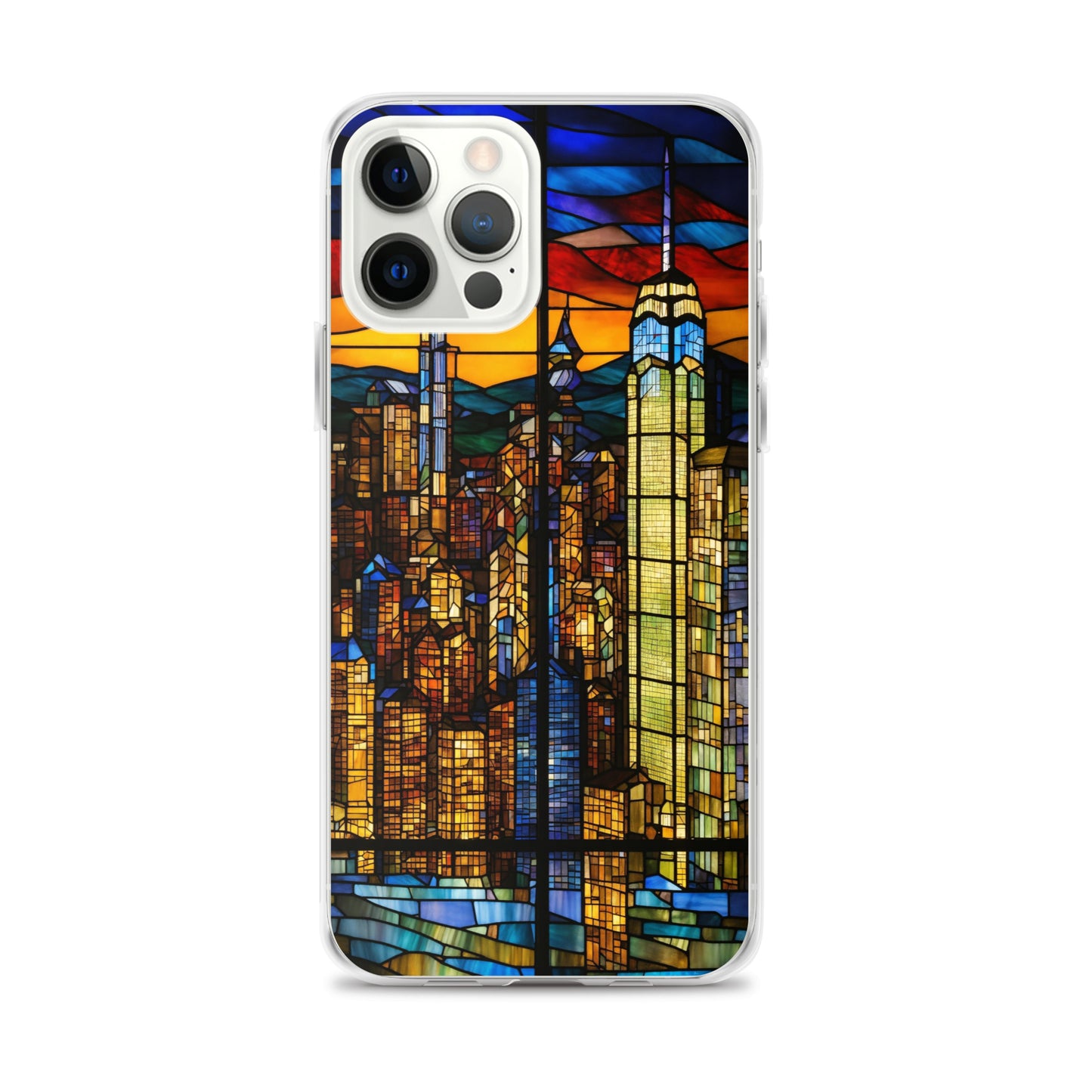 iPhone Clear Case - City Skyline in Stained Glass