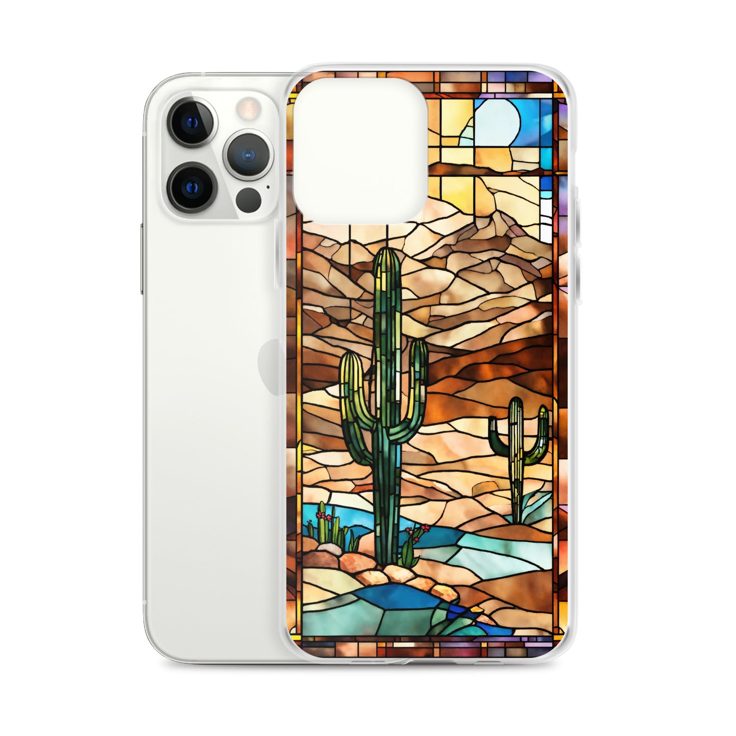 iPhone Clear Case - Desert Landscape in Stained Glass