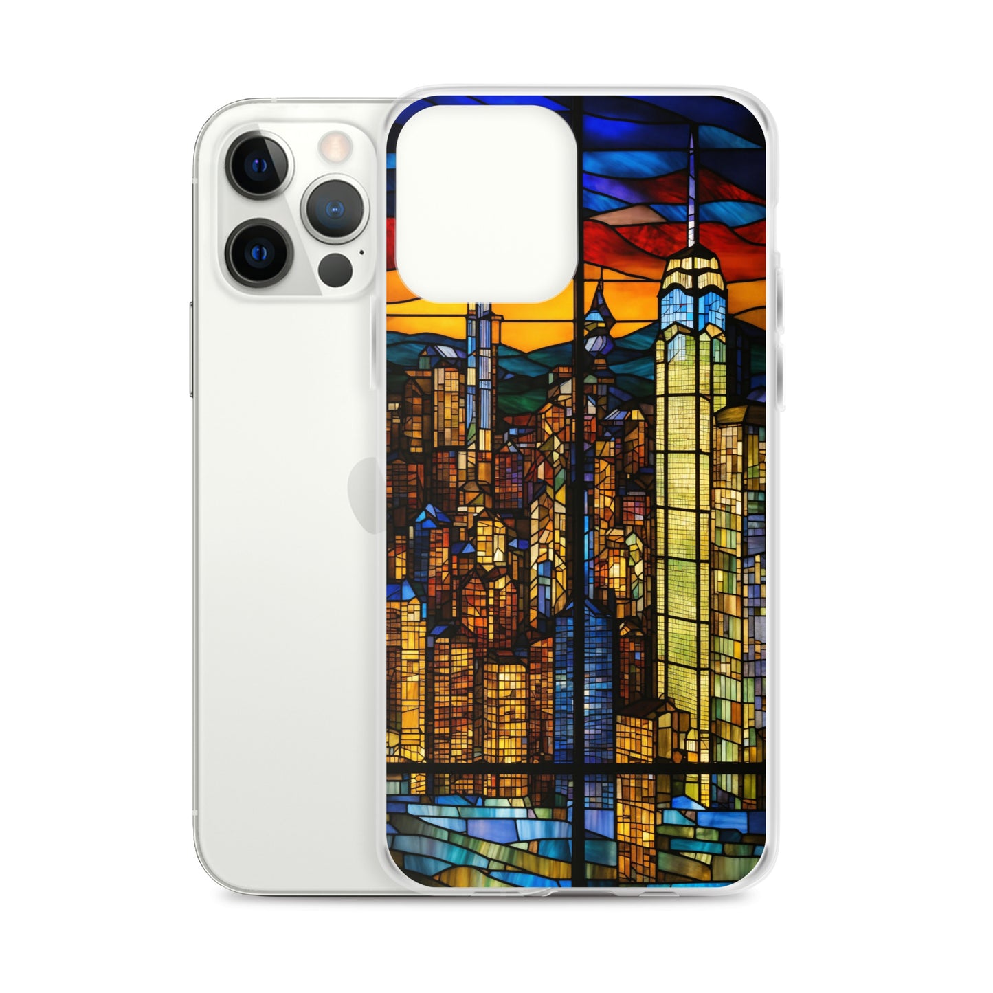 iPhone Clear Case - City Skyline in Stained Glass