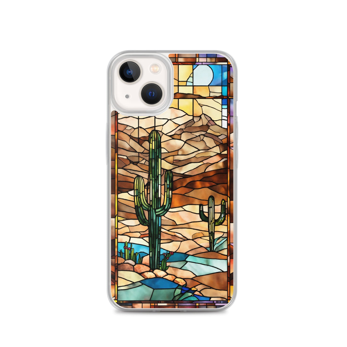 iPhone Clear Case - Desert Landscape in Stained Glass