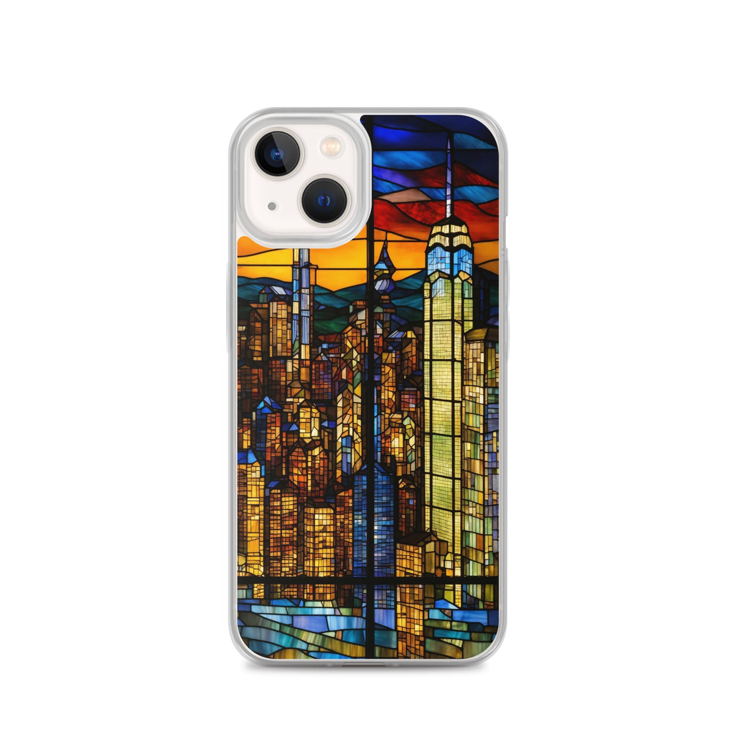 iPhone Clear Case - City Skyline in Stained Glass