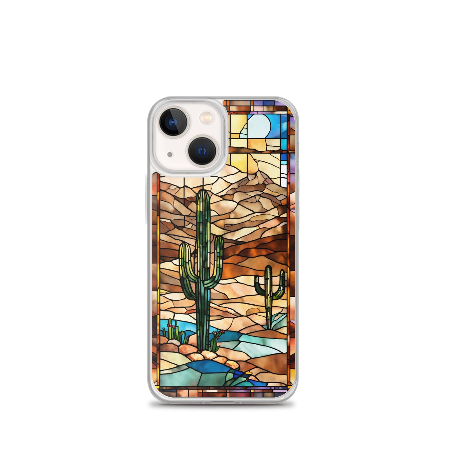 iPhone Clear Case - Desert Landscape in Stained Glass