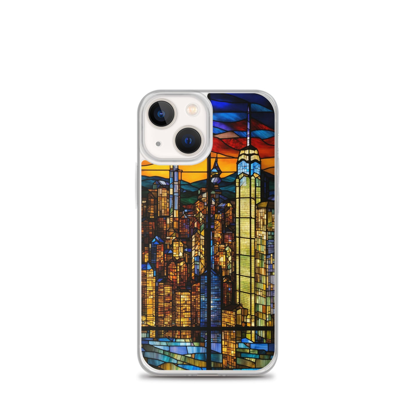 iPhone Clear Case - City Skyline in Stained Glass