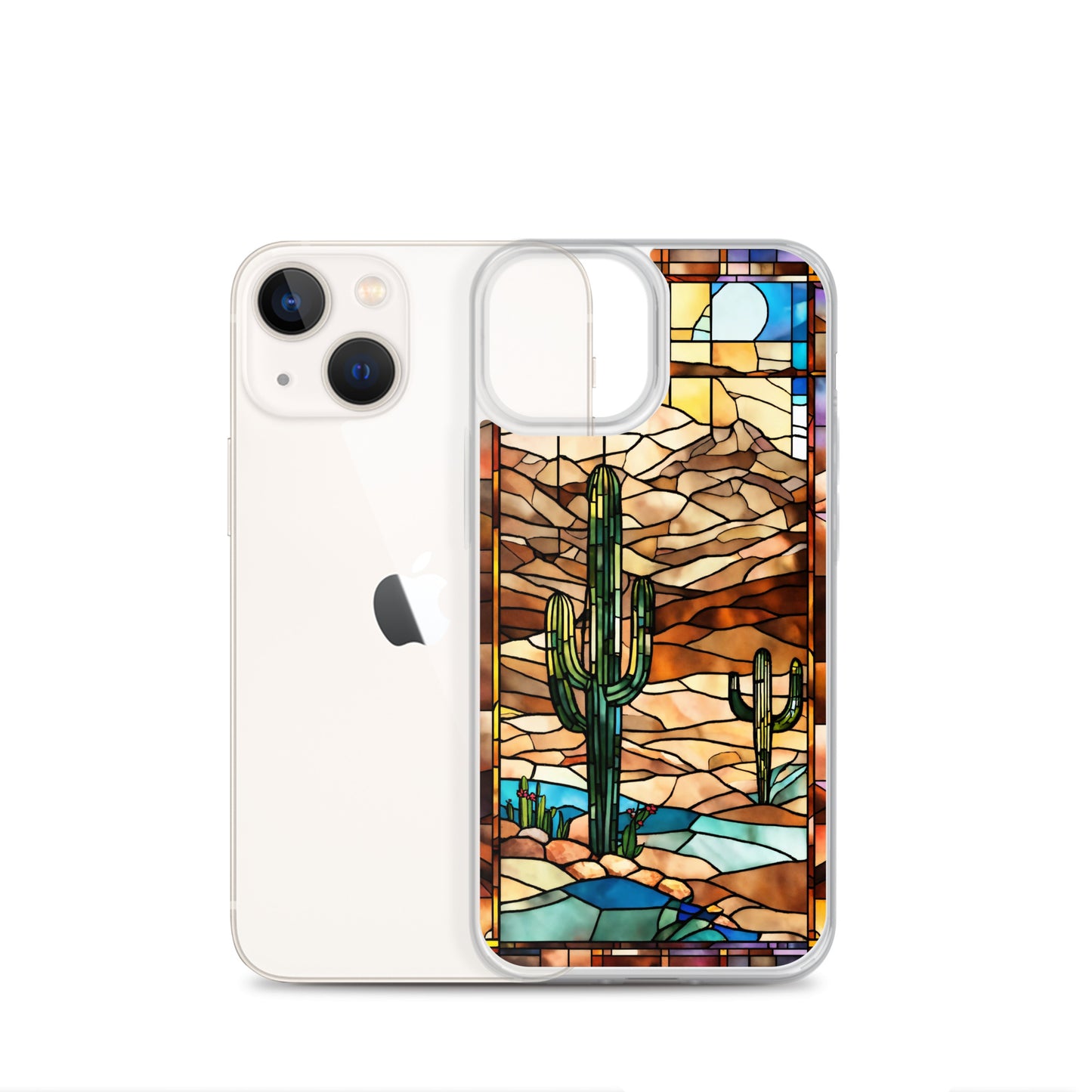 iPhone Clear Case - Desert Landscape in Stained Glass