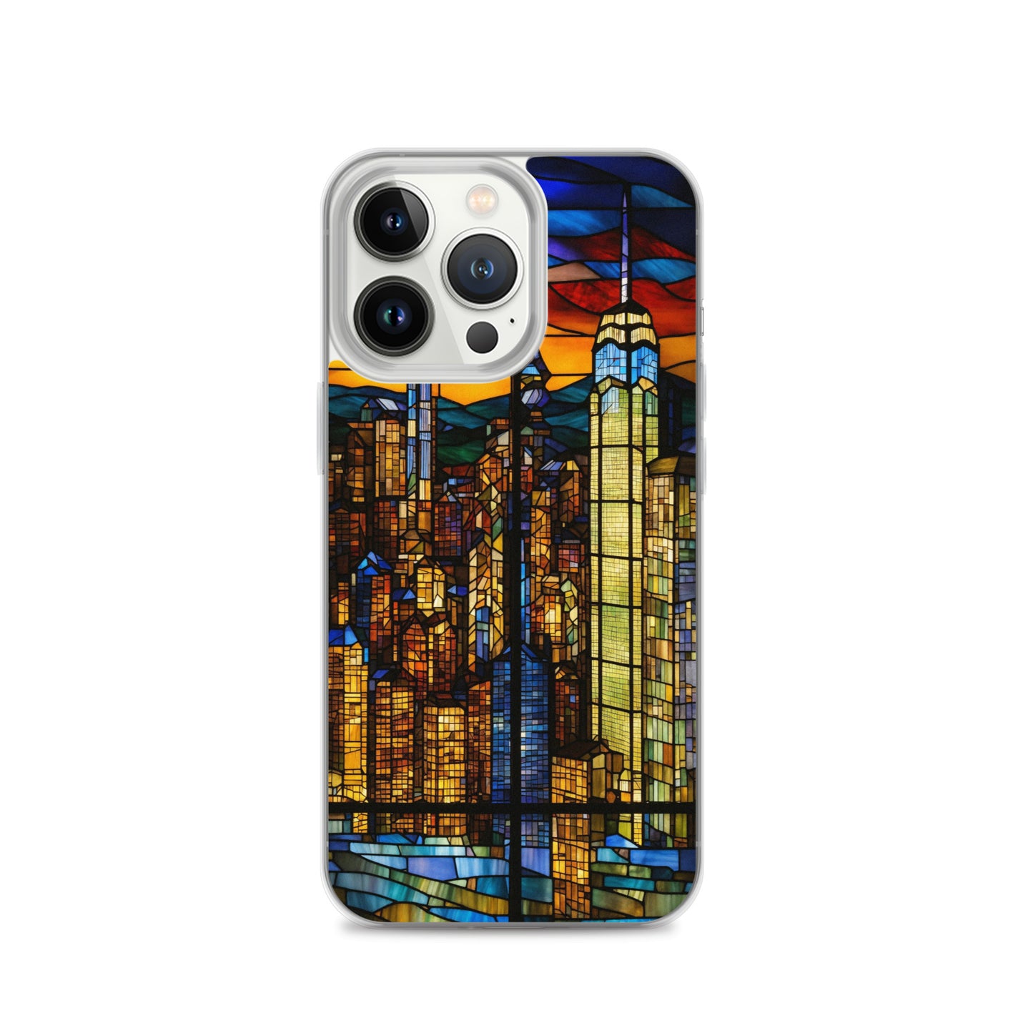 iPhone Clear Case - City Skyline in Stained Glass