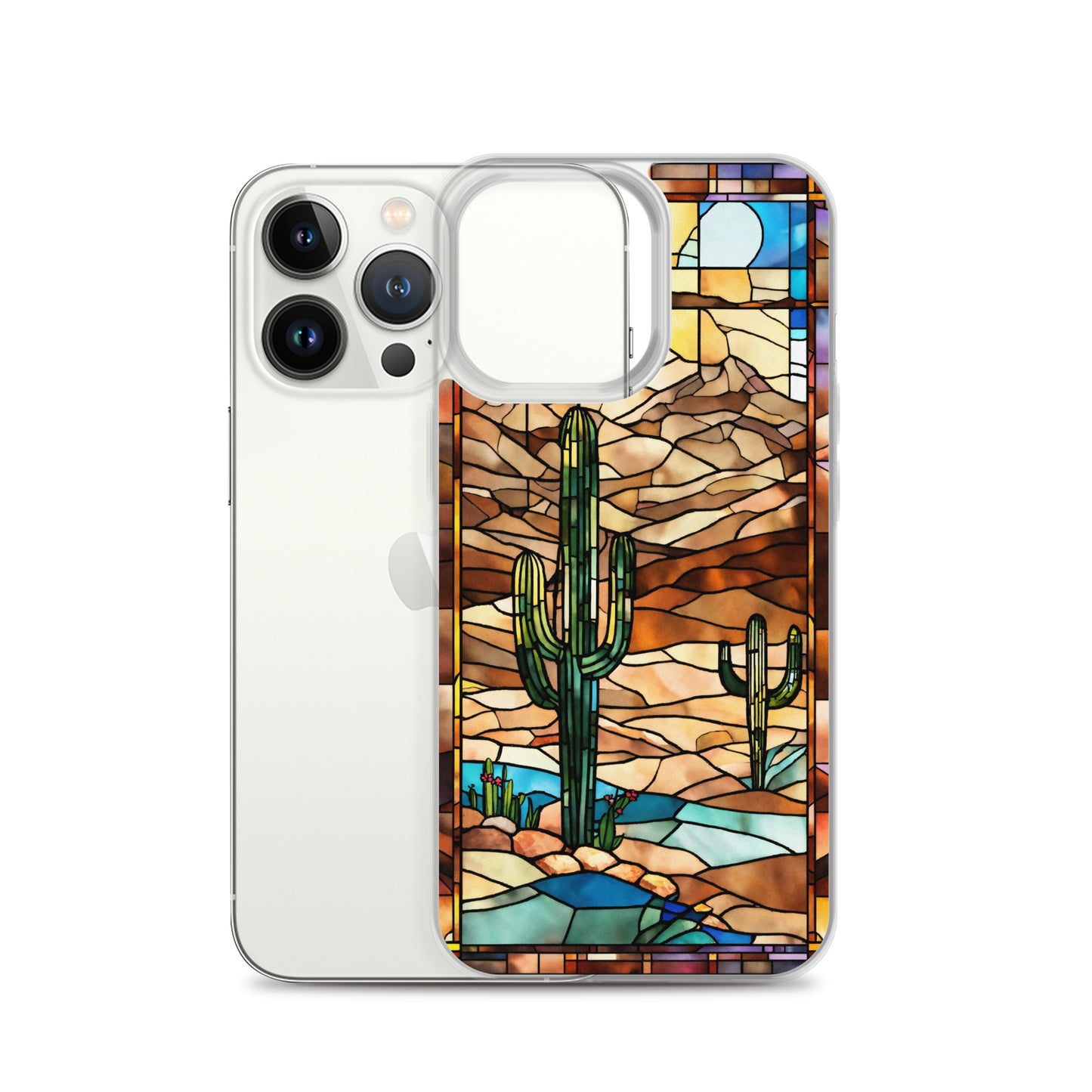 iPhone Clear Case - Desert Landscape in Stained Glass