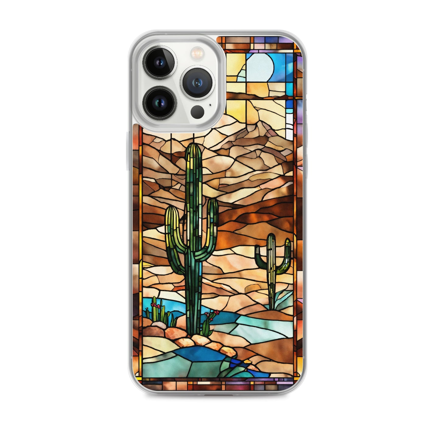 iPhone Clear Case - Desert Landscape in Stained Glass