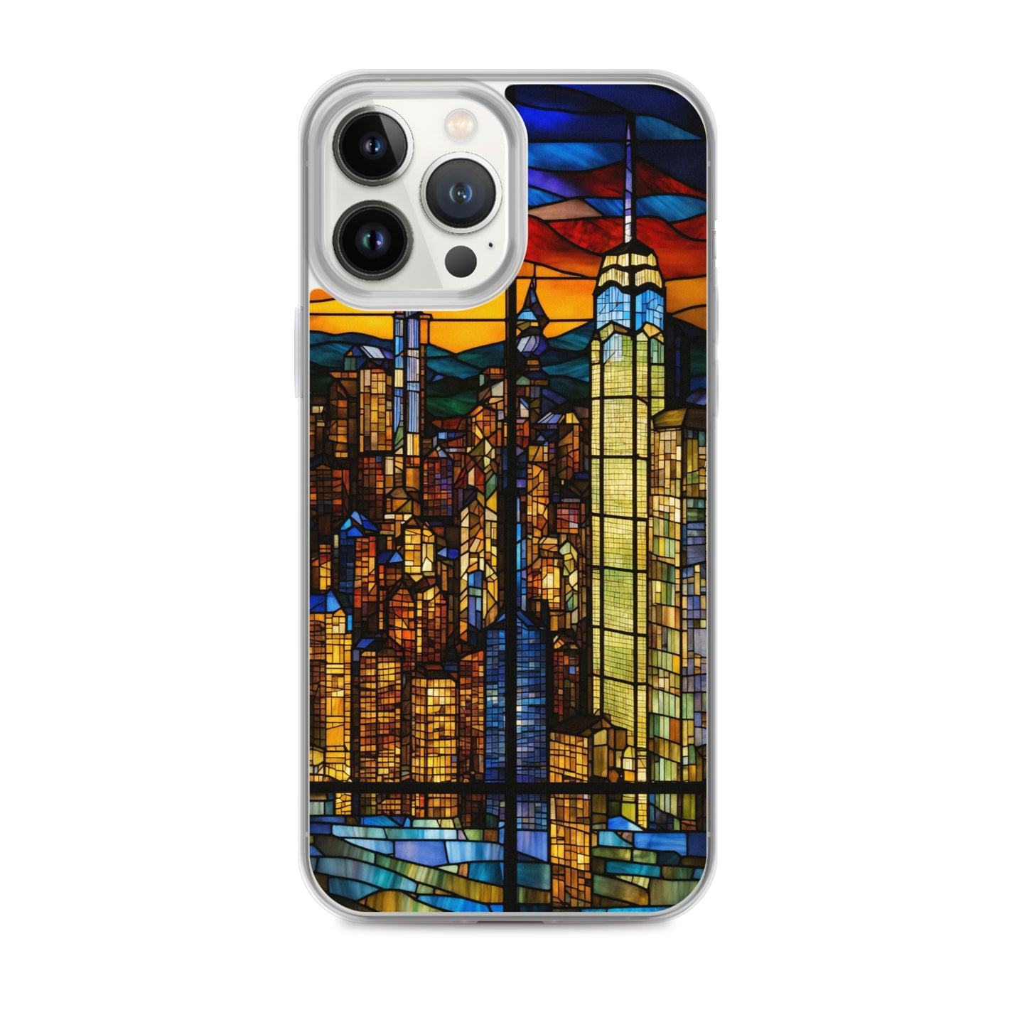 iPhone Clear Case - City Skyline in Stained Glass