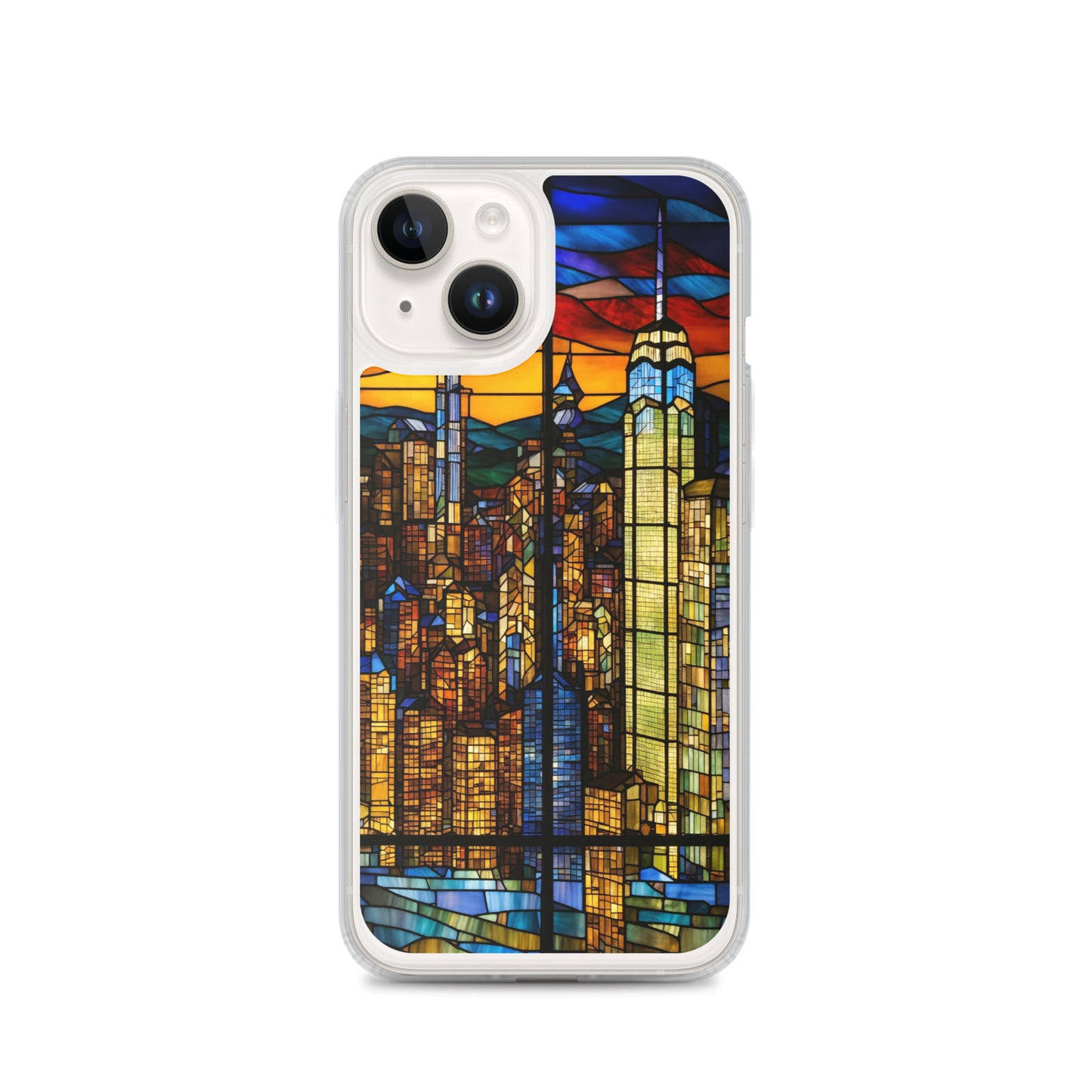 iPhone Clear Case - City Skyline in Stained Glass